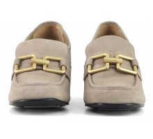 Outlet Online Heeled moccasin in suede F0817888-0183